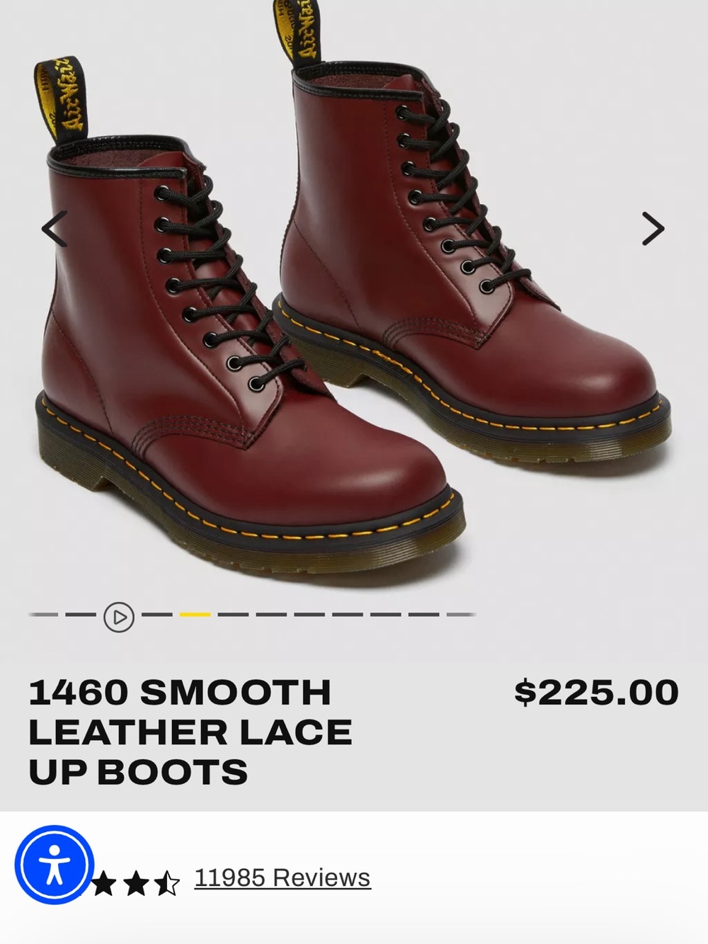 Dr. Martens Lace-Up Boots in Cherry